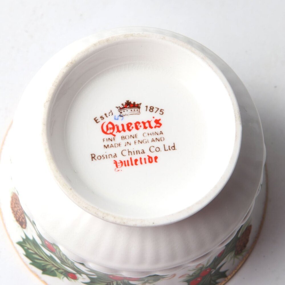 Vintage Queens Rosina Yuletide Christmas Tea Coffee Mug Creamer Sugar Bowl China - Picture 3 of 10